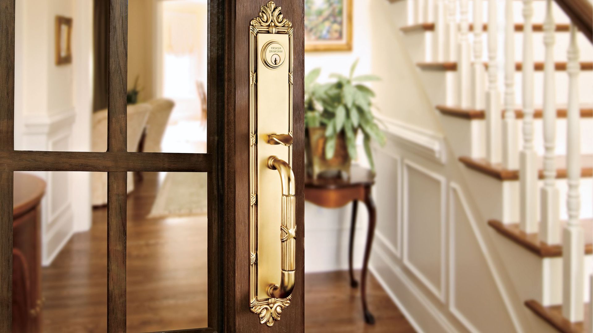 Gold Lock On Front Door